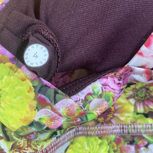 Lululemon sz 4 Energy Bra Nulux Inflorescent Multi excellent pink green yellow - Picture 7 of 10